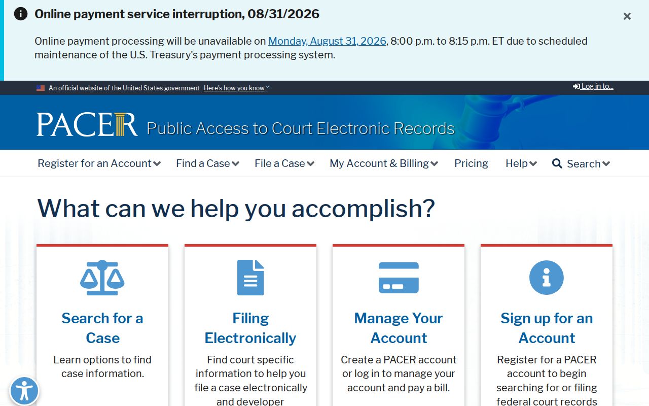 Big Stone County court records federal PACER case search boundary
