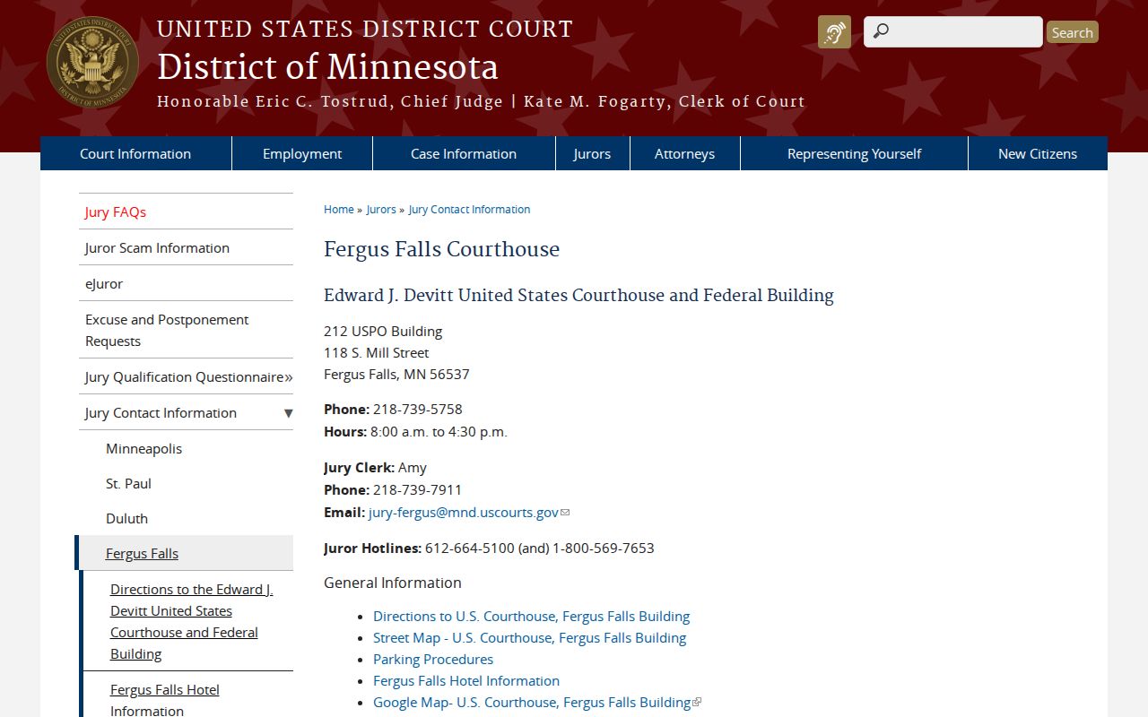 Big Stone County court records federal courthouse jurisdiction boundary