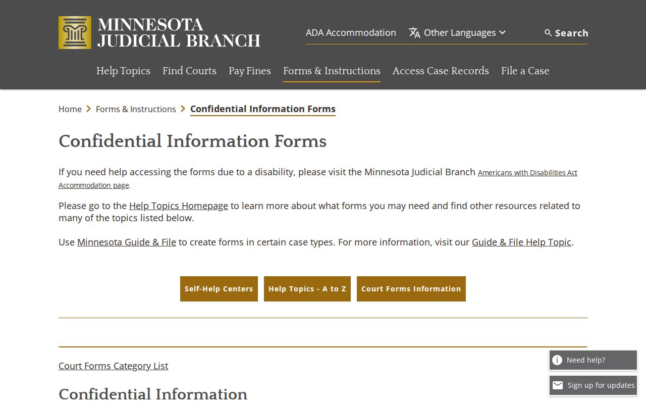 Big Stone County criminal docket confidential record access forms