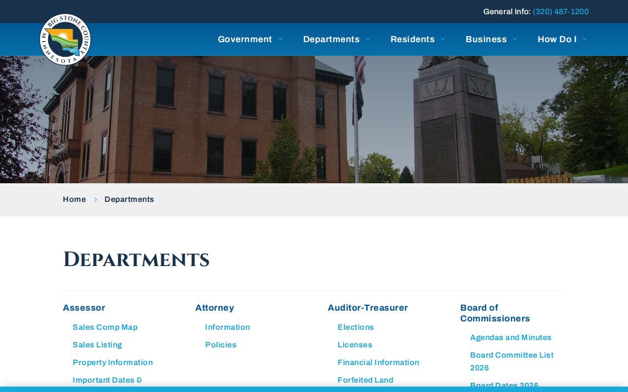 Big Stone County court records department information